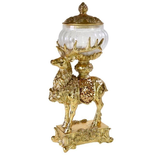 CERF AVEC BOITE OR - WERNS DECO