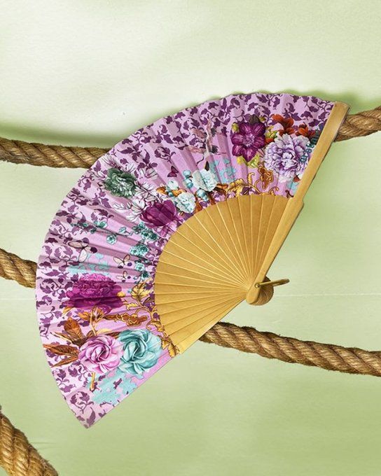 Éventail Fuji Améthyste- Accessoire de mode BROKANTE 