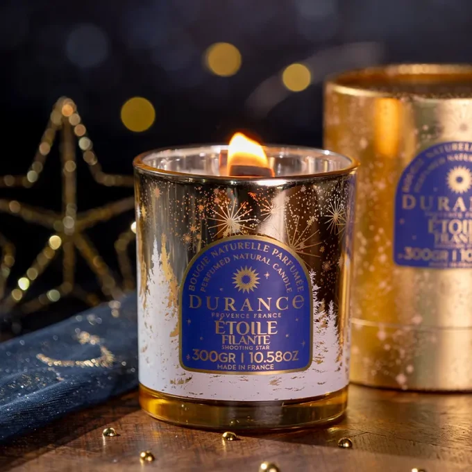 BOUGIE MECHE BOIS ETOILE FILANTE - DURANCE