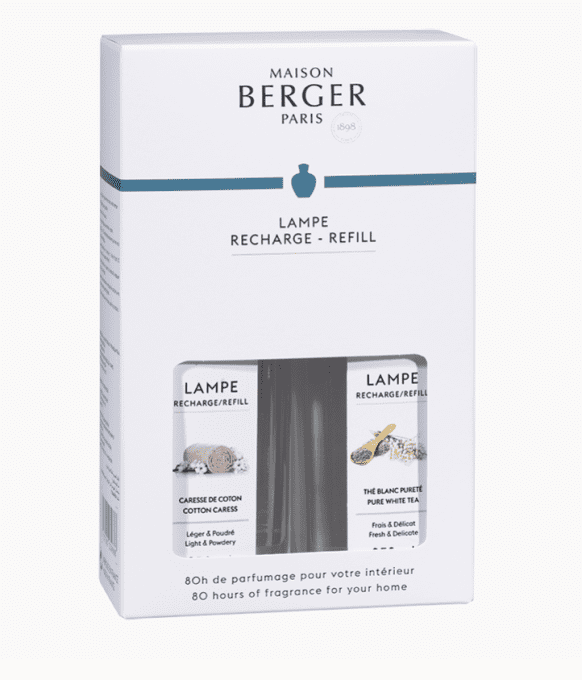 Coffret de 2 parfums Lampe Berger Caresse de Coton/Thé Blanc Pureté 