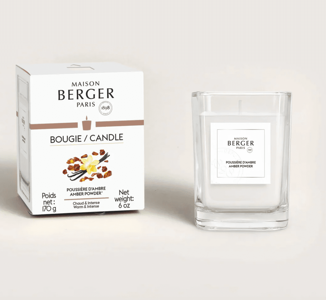 BOUGIE POUSSIERE D'AMBRE  170 g - MAISON BERGER