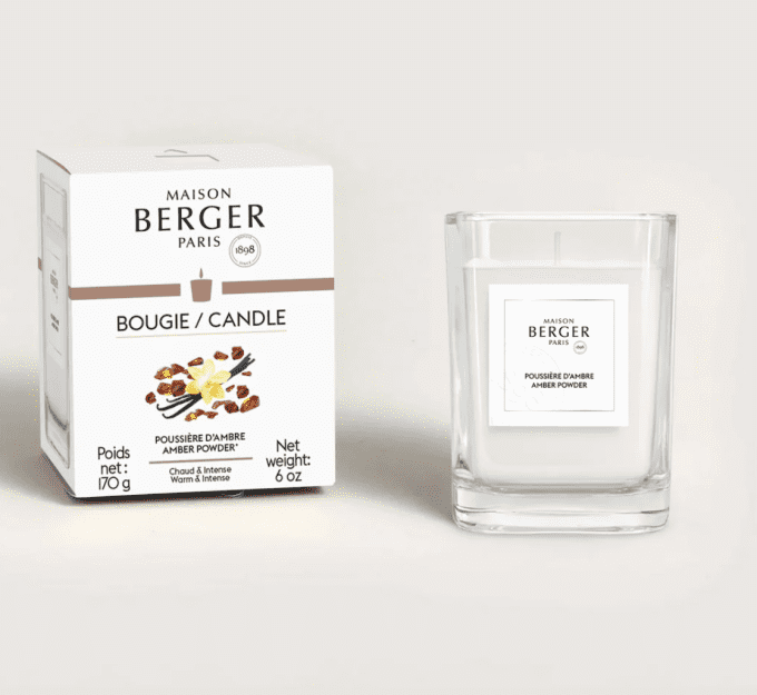 BOUGIE POUSSIERE D'AMBRE  170 g - MAISON BERGER