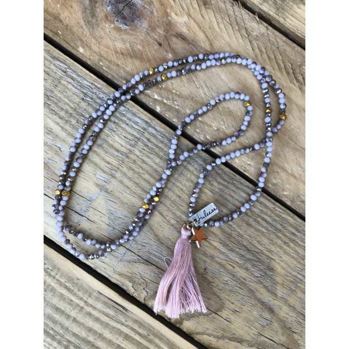 Collier femme bohème parme