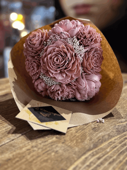 BOUQUET SHOLA VIEUX ROSE 