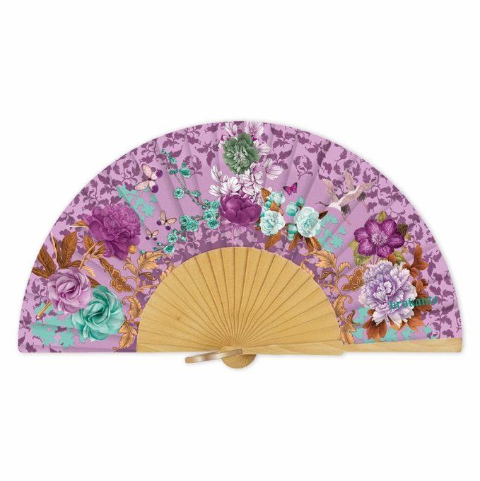 Éventail Fuji Améthyste- Accessoire de mode BROKANTE 